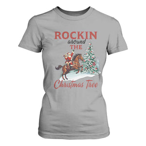 Cowboy Santa Western Christmas T Shirt For Women Rockin Around The Xmas Tree - African Pride