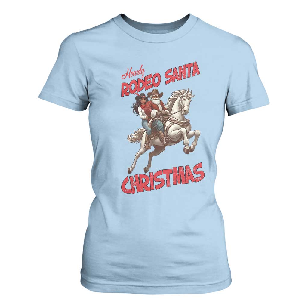 Black Cowboy Santa Christmas T Shirt For Women African American Western - African Pride