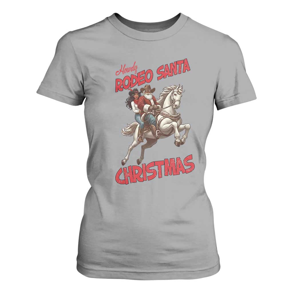 Black Cowboy Santa Christmas T Shirt For Women African American Western - African Pride