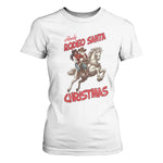 Black Cowboy Santa Christmas T Shirt For Women African American Western - African Pride