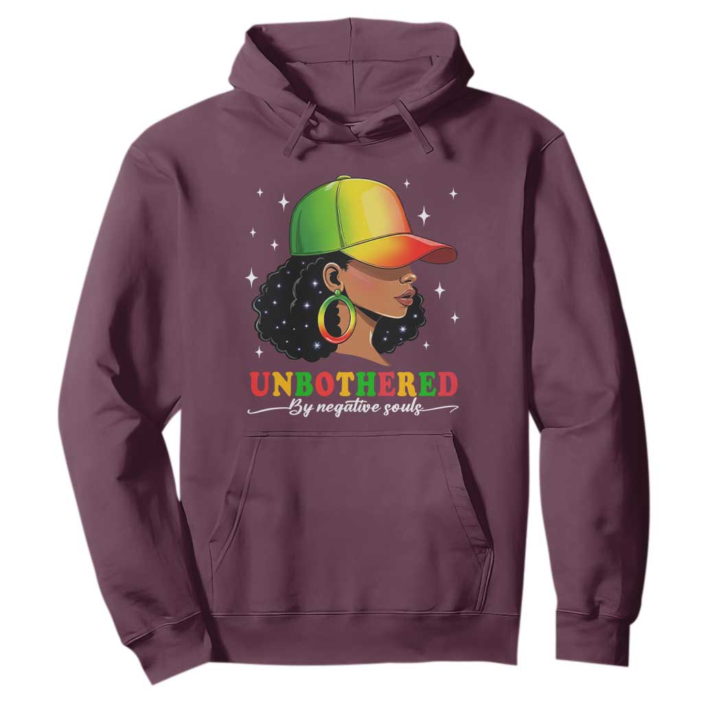 Afro African American Hoodie Unbothered By Negative Souls Black Sassy Queen