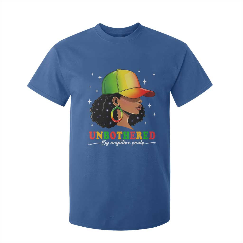 Afro African American T Shirt For Kid Unbothered By Negative Souls Black Sassy Queen