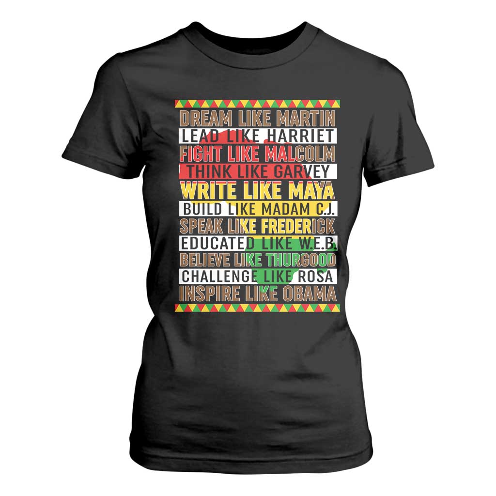 Black History Month T Shirt For Women Dream Like Martin Lead Like Harriet