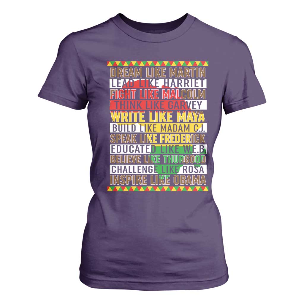 Black History Month T Shirt For Women Dream Like Martin Lead Like Harriet