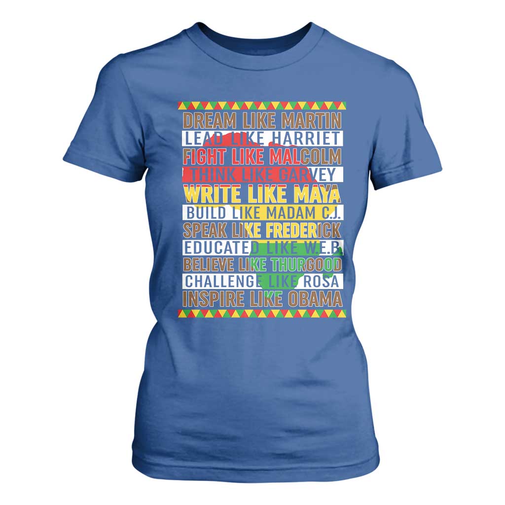 Black History Month T Shirt For Women Dream Like Martin Lead Like Harriet