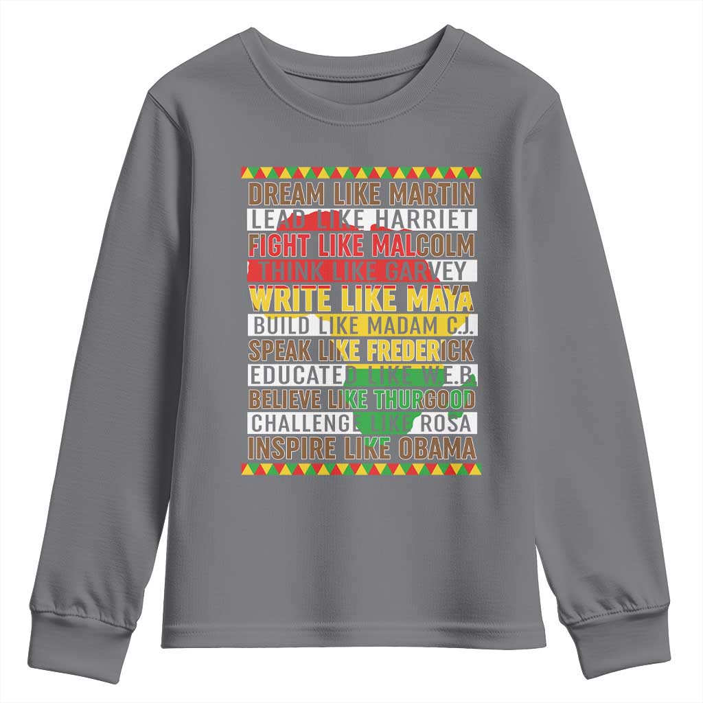 Black History Month Youth Sweatshirt Dream Like Martin Lead Like Harriet