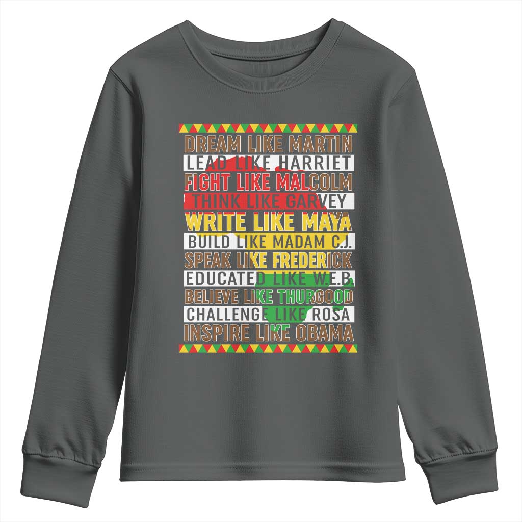 Black History Month Youth Sweatshirt Dream Like Martin Lead Like Harriet