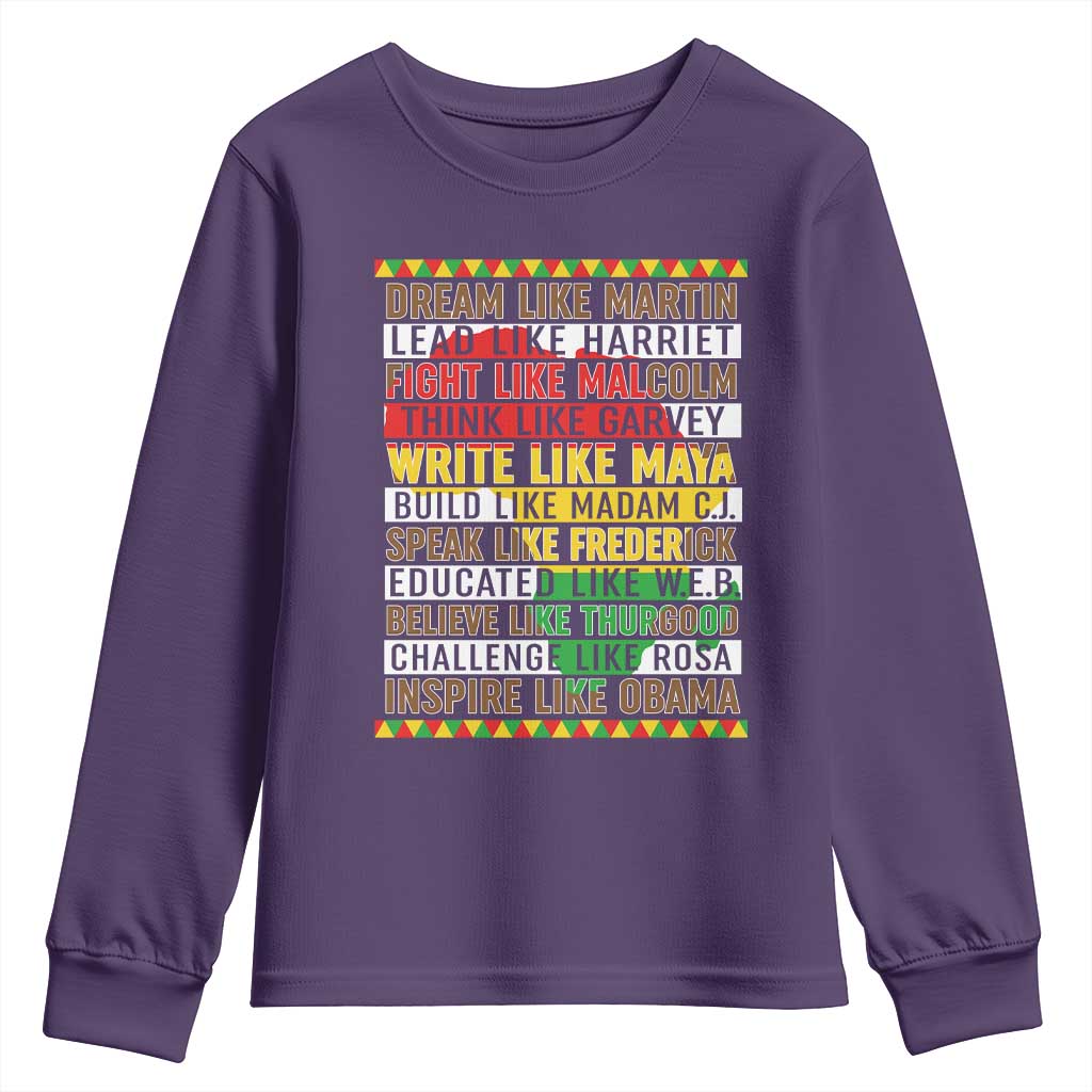 Black History Month Youth Sweatshirt Dream Like Martin Lead Like Harriet