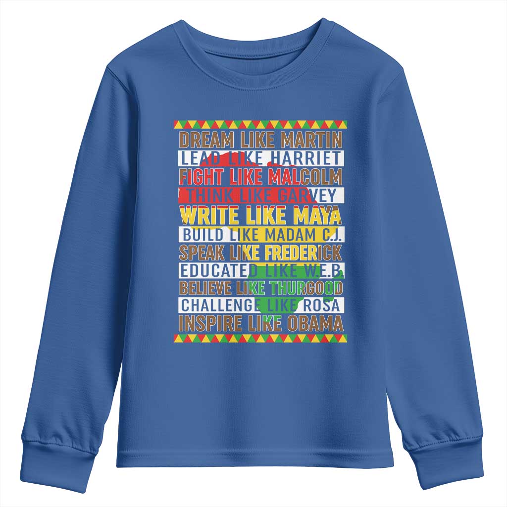 Black History Month Youth Sweatshirt Dream Like Martin Lead Like Harriet