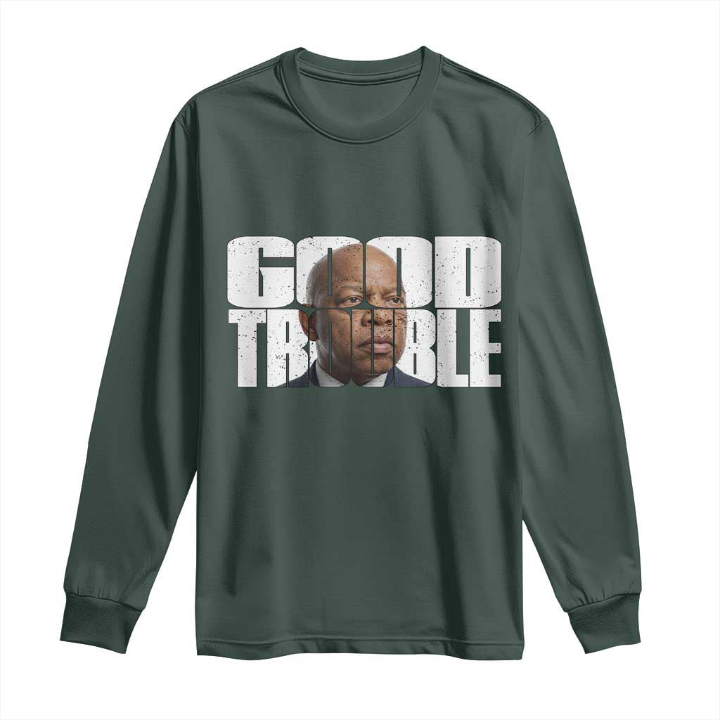 John Lewis Quote Affrican American Long Sleeve Shirt Black History Good Trouble