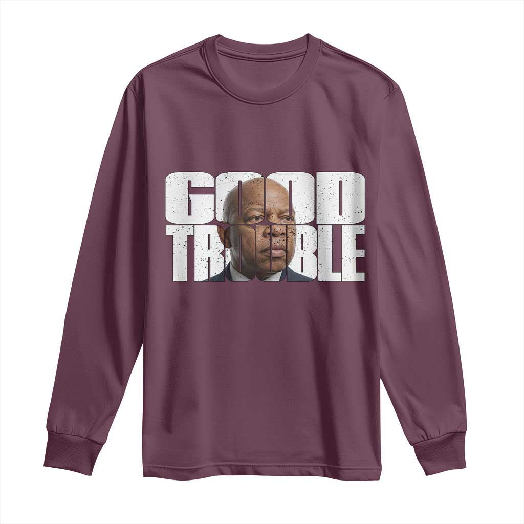 John Lewis Quote Affrican American Long Sleeve Shirt Black History Good Trouble