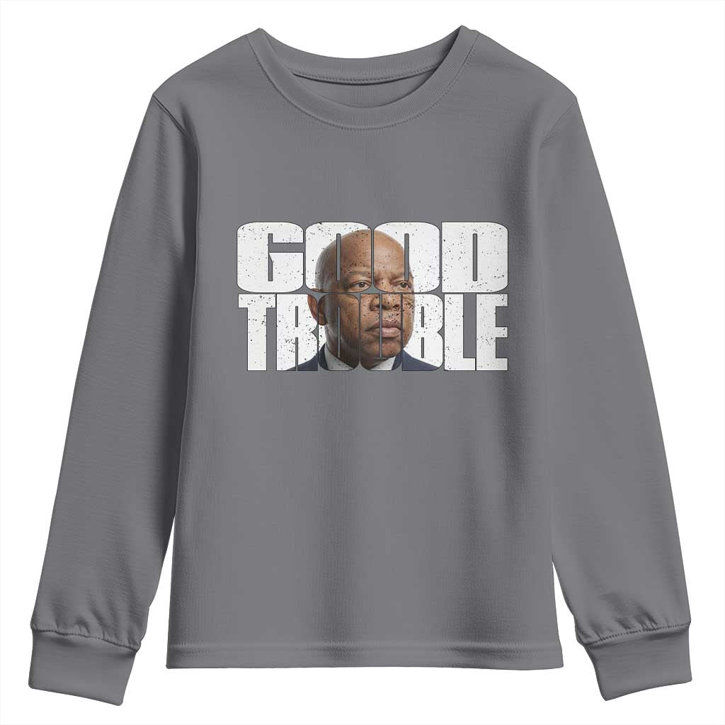 John Lewis Quote Affrican American Youth Sweatshirt Black History Good Trouble