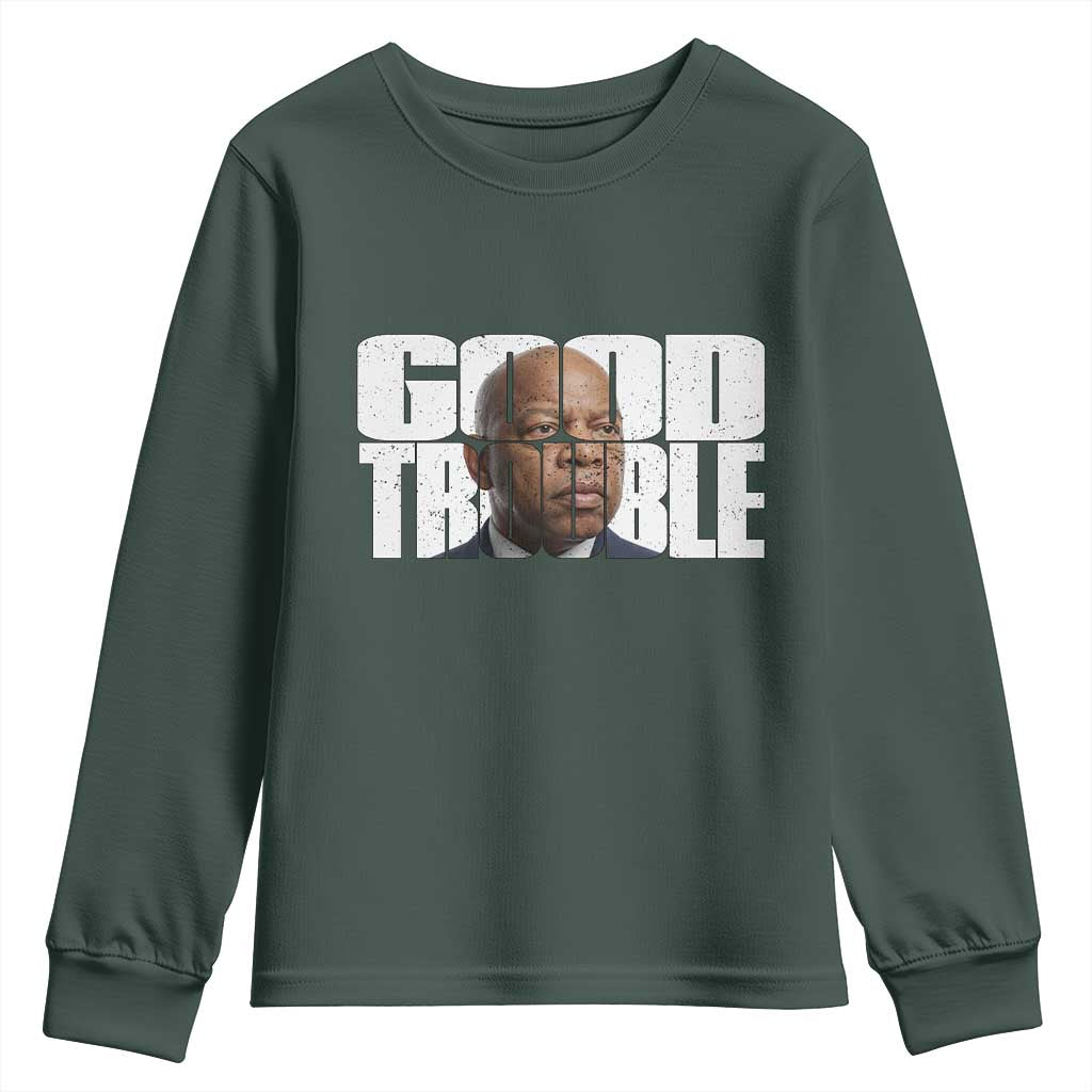 John Lewis Quote Affrican American Youth Sweatshirt Black History Good Trouble