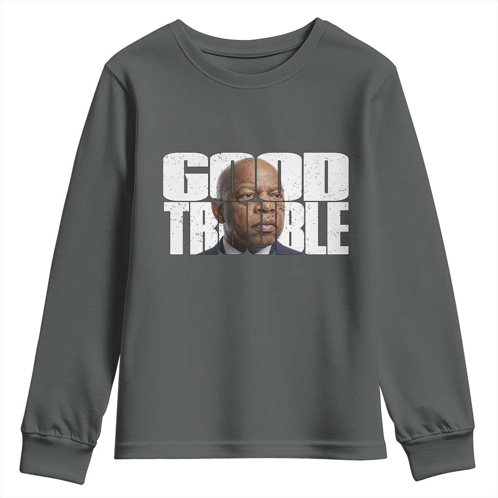 John Lewis Quote Affrican American Youth Sweatshirt Black History Good Trouble