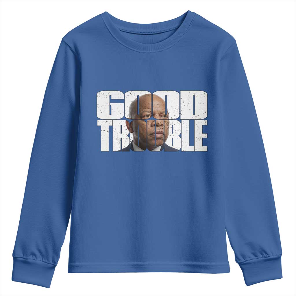 John Lewis Quote Affrican American Youth Sweatshirt Black History Good Trouble
