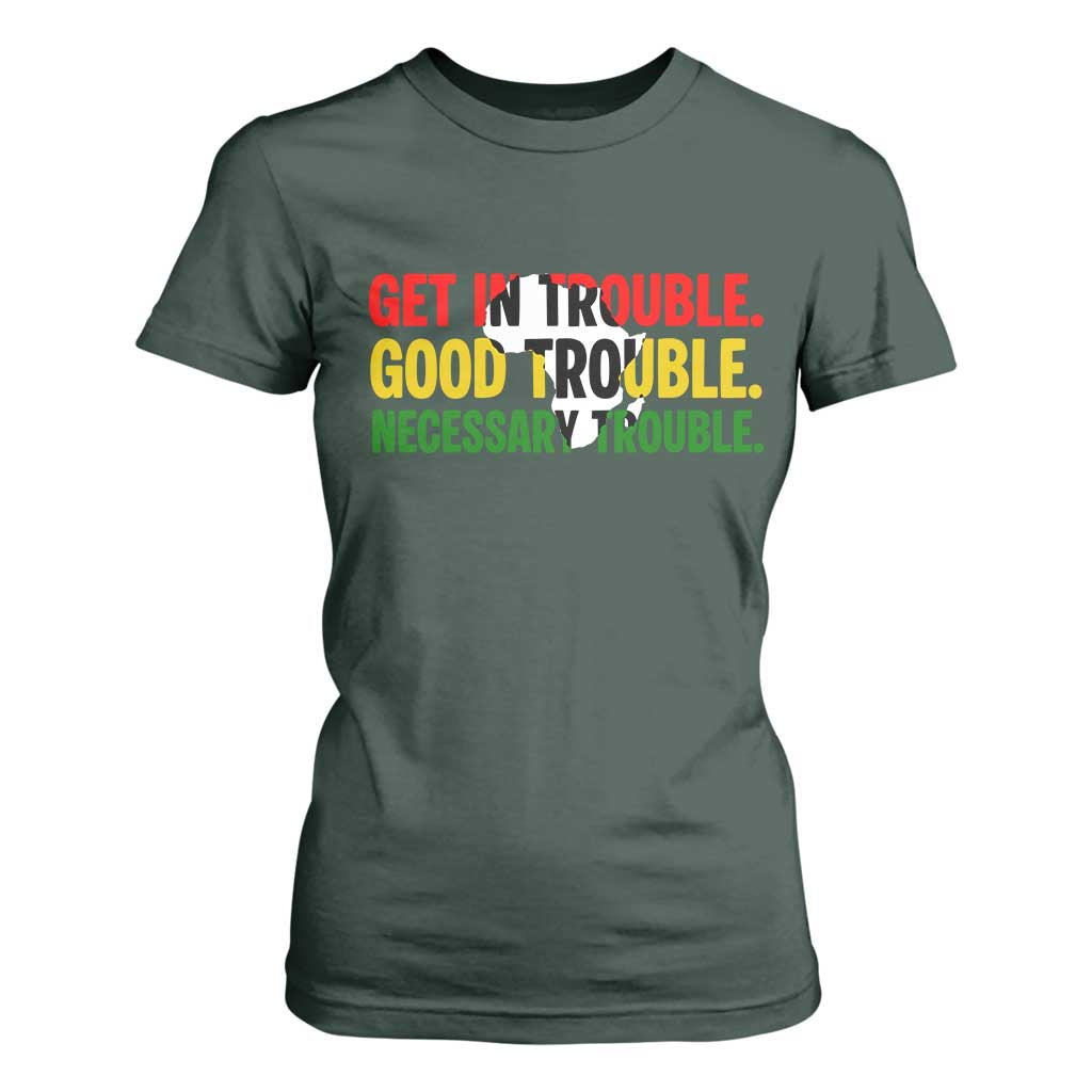 John Lewis Quote Affrican American T Shirt For Women Get in Good Necessary Trouble