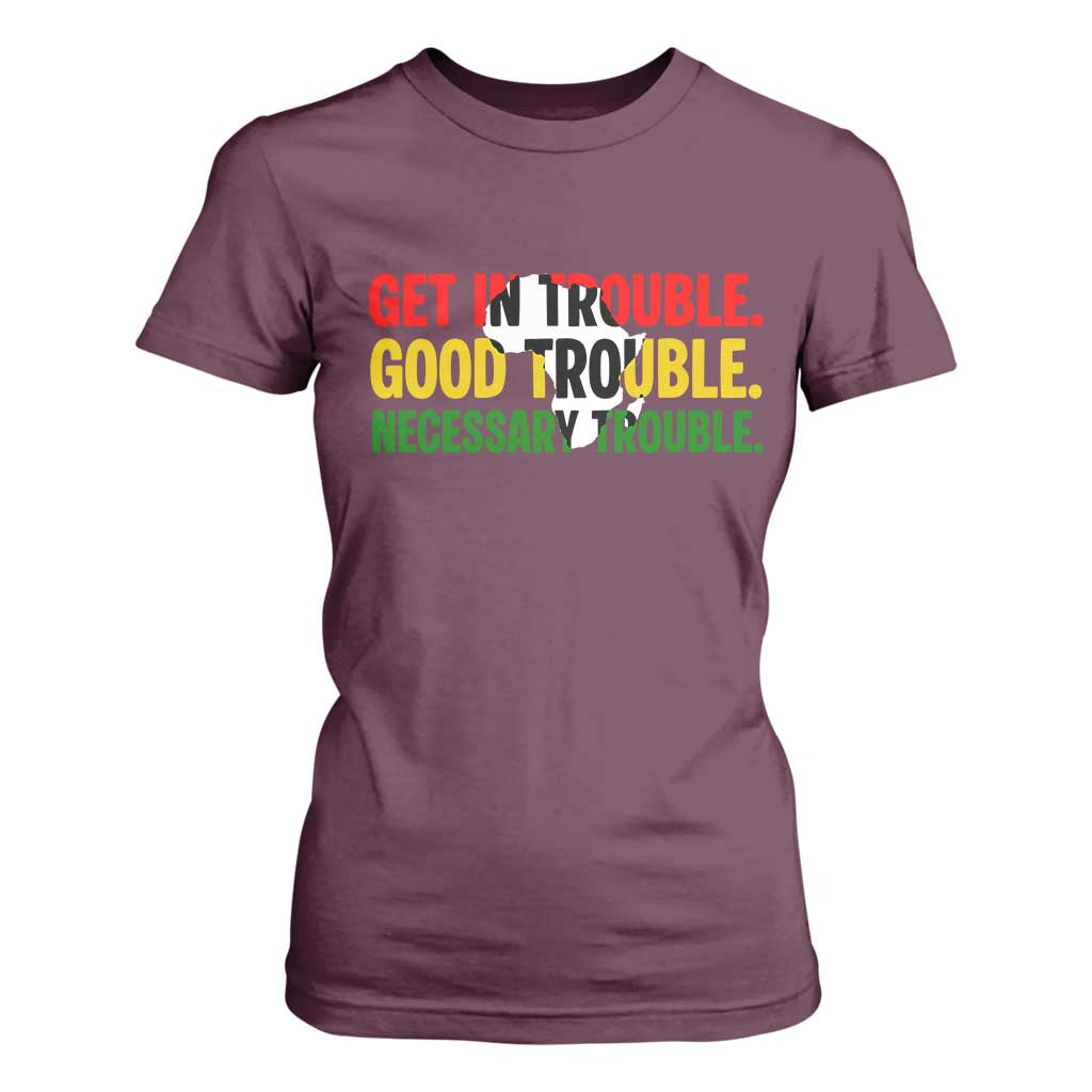John Lewis Quote Affrican American T Shirt For Women Get in Good Necessary Trouble