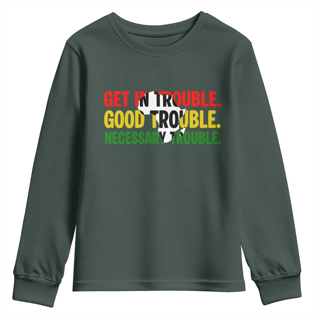 John Lewis Quote Affrican American Youth Sweatshirt Get in Good Necessary Trouble