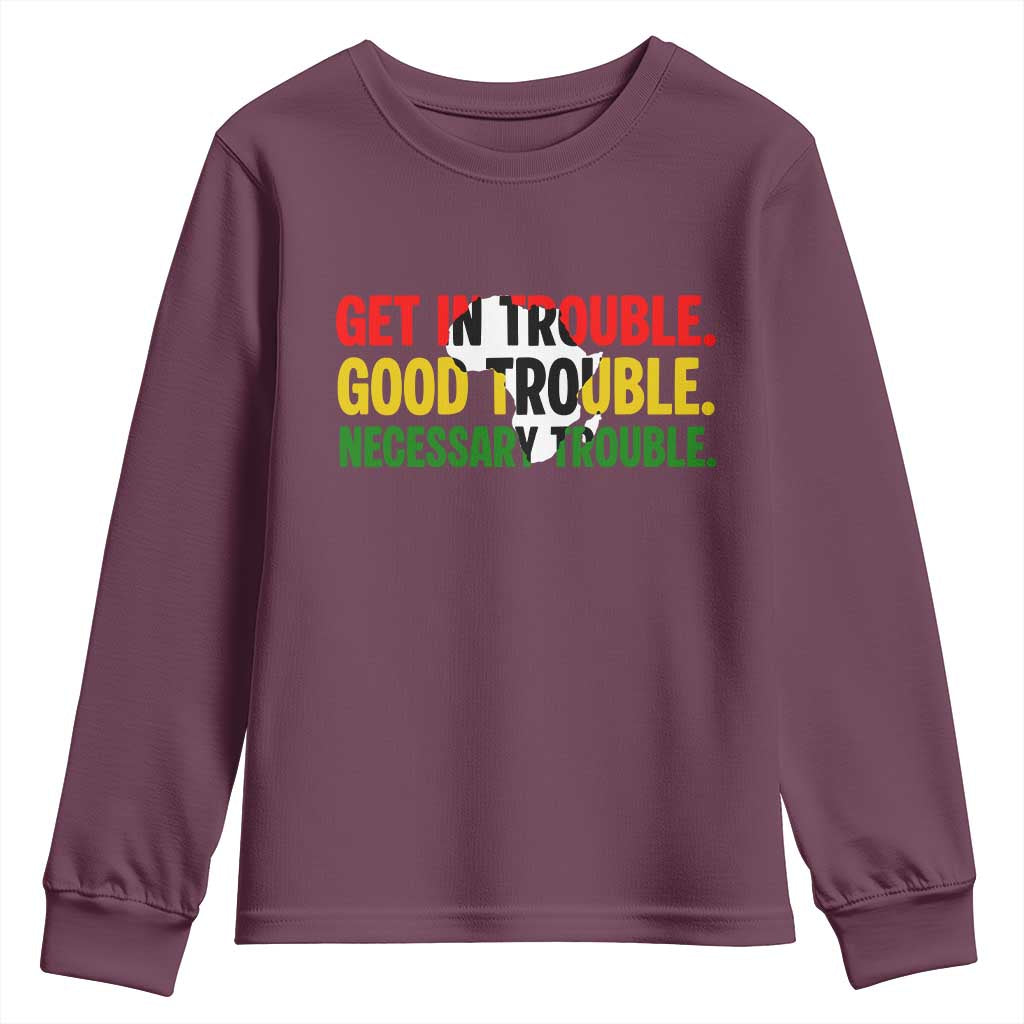 John Lewis Quote Affrican American Youth Sweatshirt Get in Good Necessary Trouble