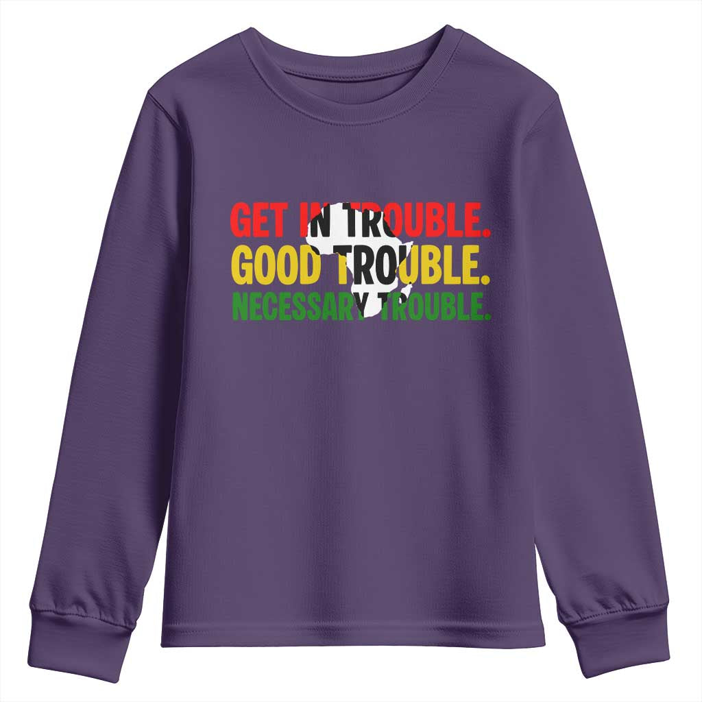 John Lewis Quote Affrican American Youth Sweatshirt Get in Good Necessary Trouble