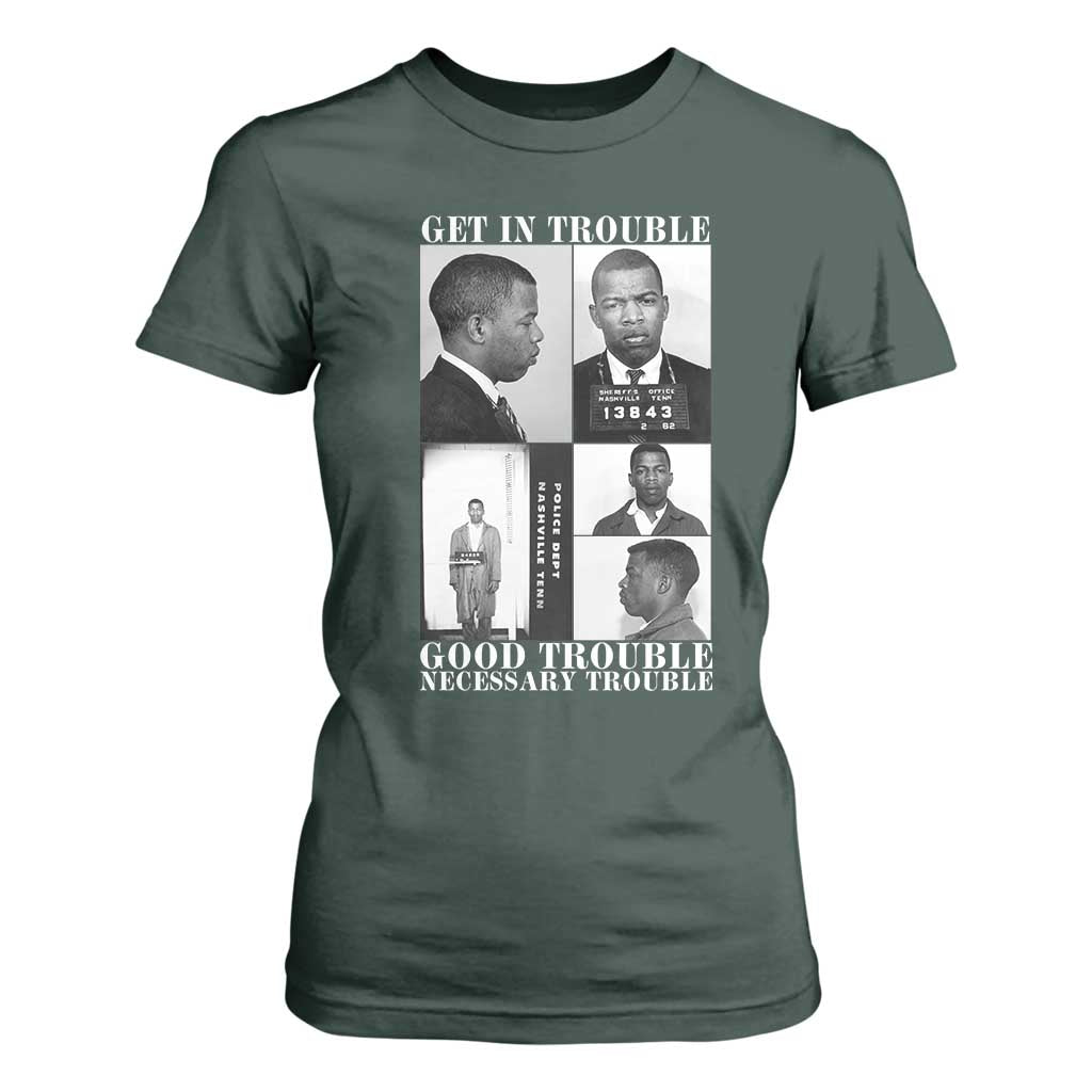 John Lewis Affrican American T Shirt For Women Get in Good Necessary Trouble
