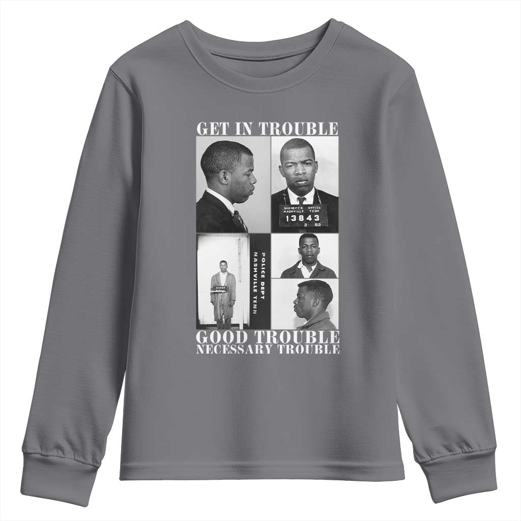 John Lewis Affrican American Youth Sweatshirt Get in Good Necessary Trouble