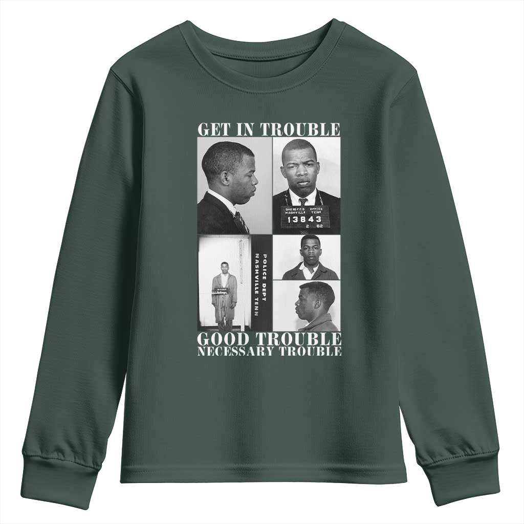 John Lewis Affrican American Youth Sweatshirt Get in Good Necessary Trouble