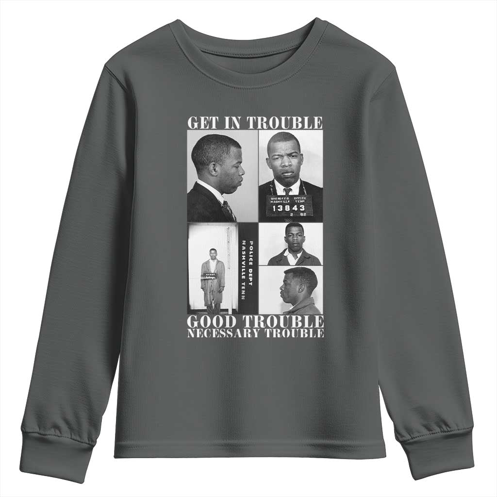 John Lewis Affrican American Youth Sweatshirt Get in Good Necessary Trouble