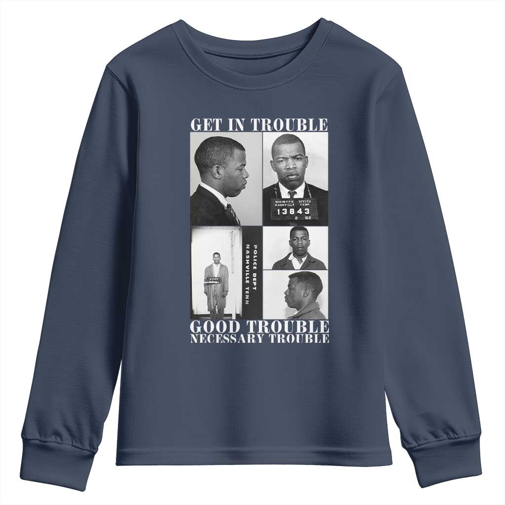 John Lewis Affrican American Youth Sweatshirt Get in Good Necessary Trouble