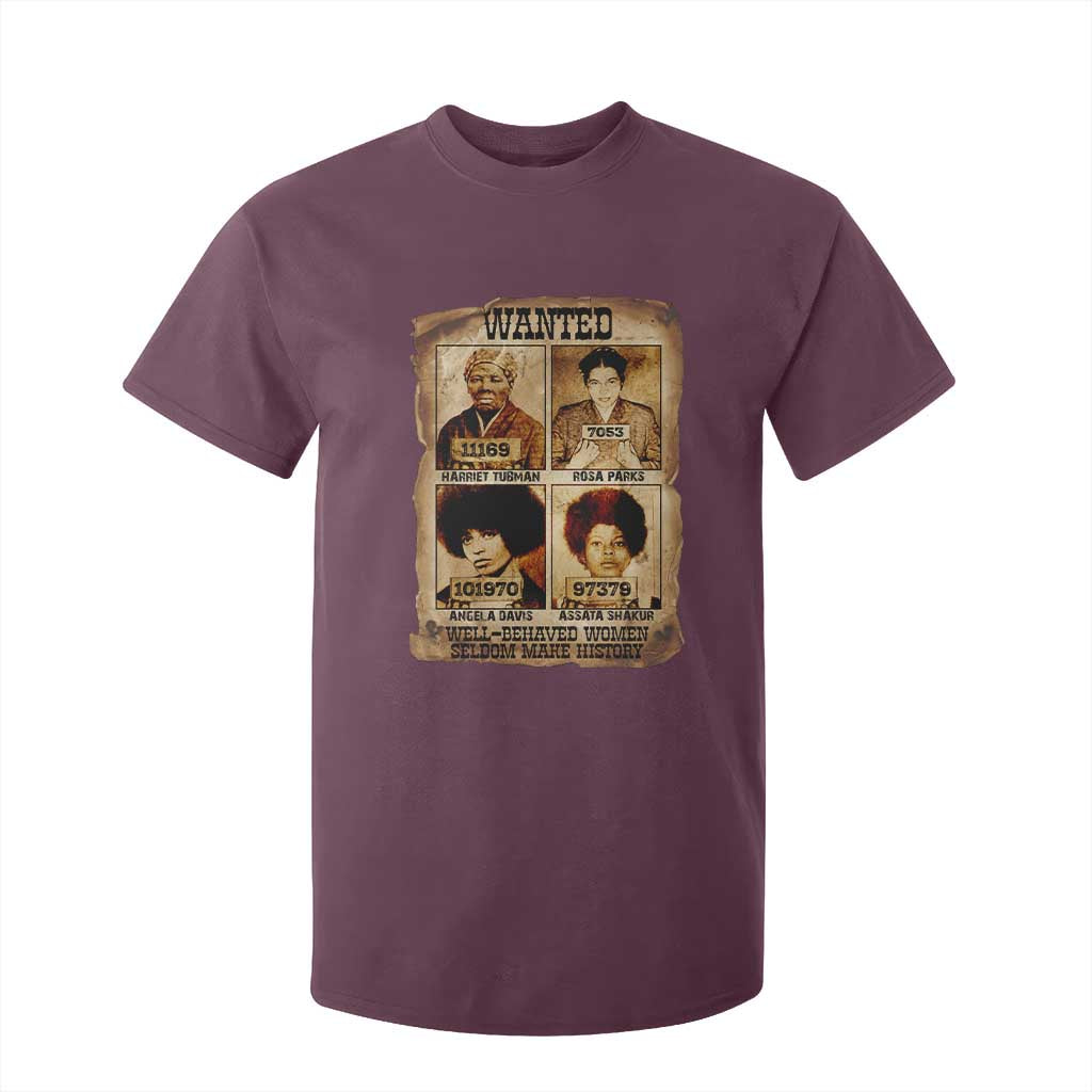 Black Woman History T Shirt For Kid Well Behaved Women Seldom Make History