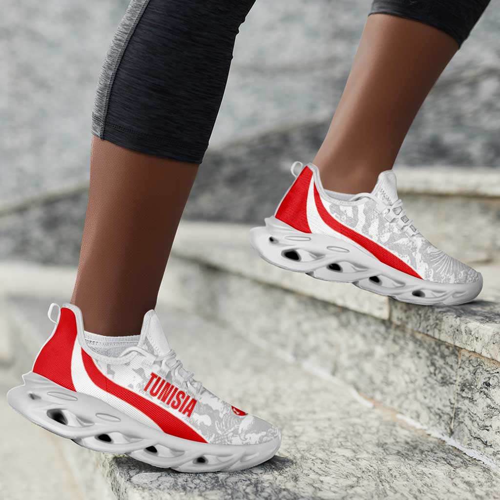 Tunisia 2026 Football Clunky Sneakers Eagles of Carthage Grunge Curve Stylized - African Pride