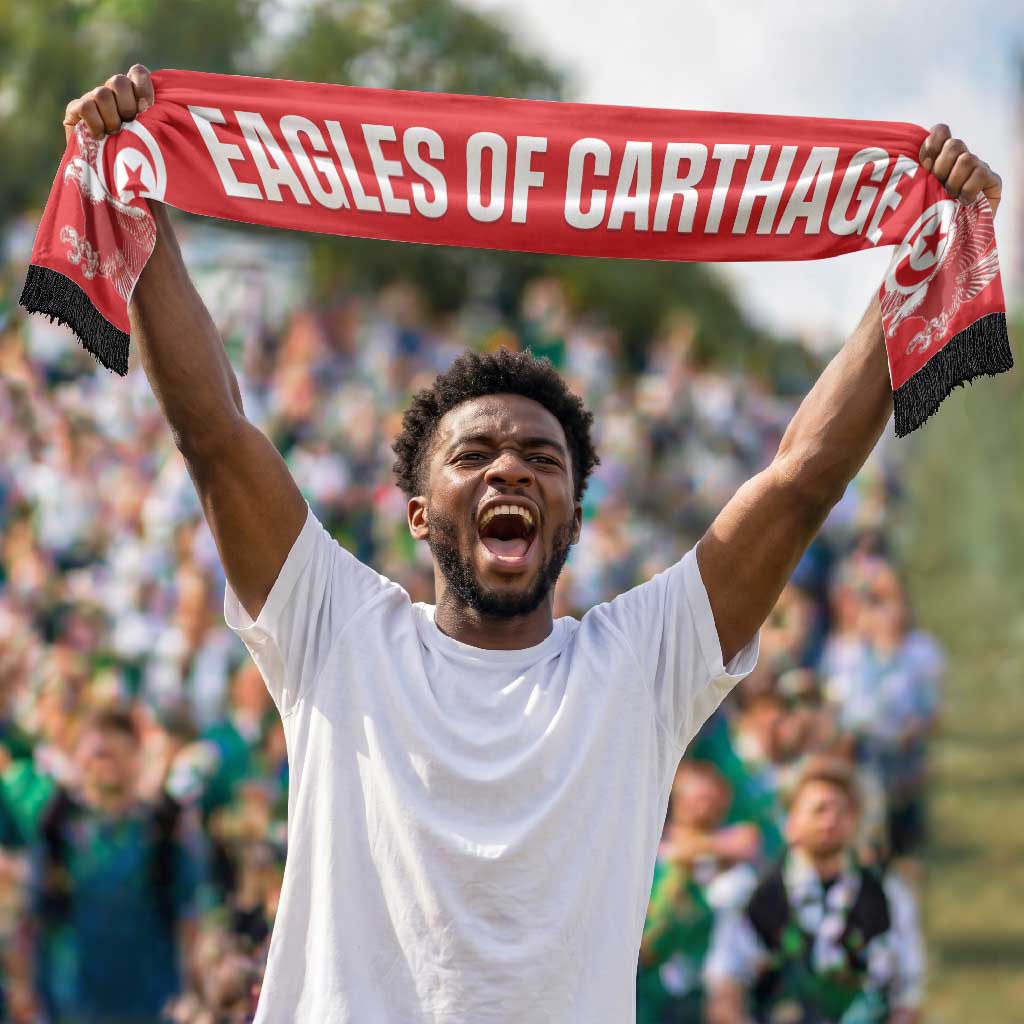 Tunisia 2026 Football Soccer Scarf Go Eagles of Carthage