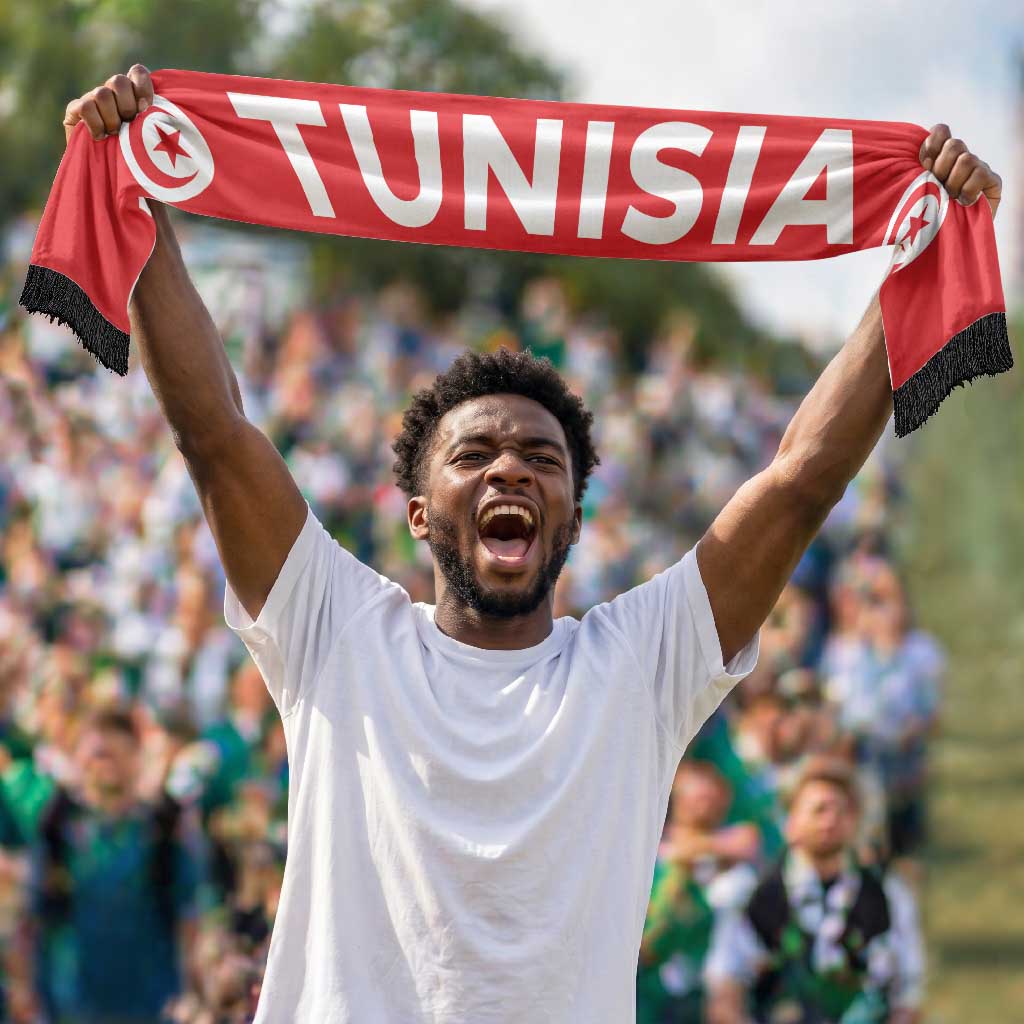 Tunisia Football 2026 Soccer Scarf Flag Style
