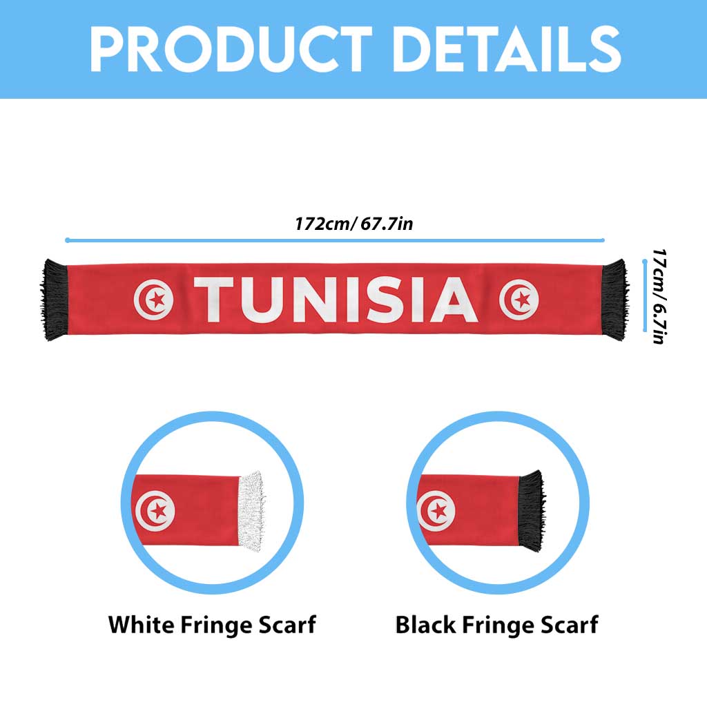 Tunisia Football 2026 Soccer Scarf Flag Style