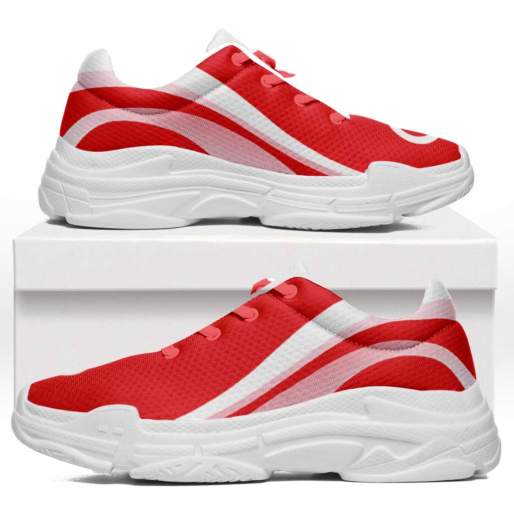 Tunisia Football Chunky Sneakers Flag-Inspired Curve Style