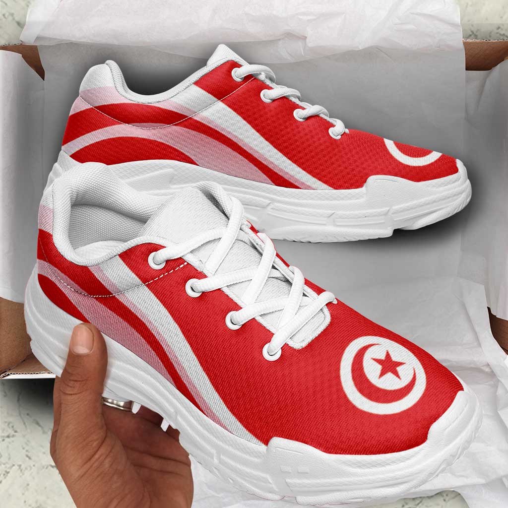 Tunisia Football Chunky Sneakers Flag-Inspired Curve Style
