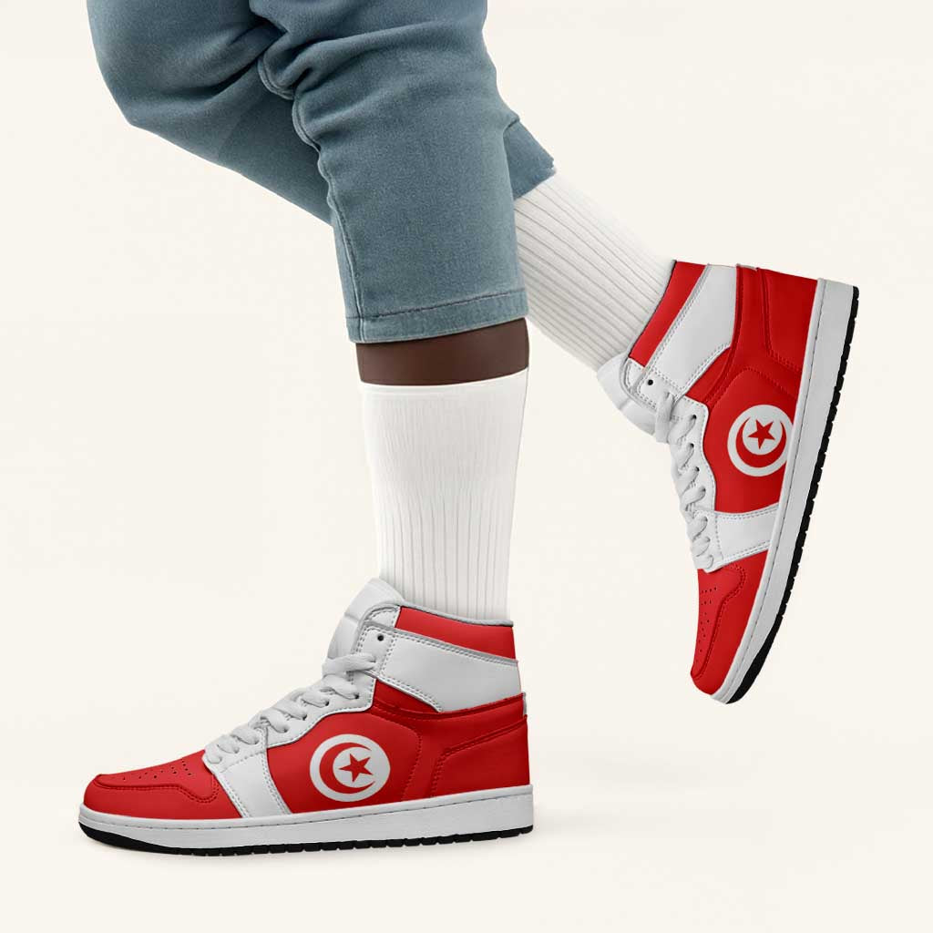 Tunisia High Sneakers AJ1 Classic National Flag Style - African Pride
