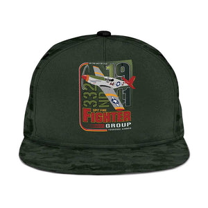 Tuskegee Airmen Camo Moss Green Snapback Cap 332nd Spit Fire - African Pride