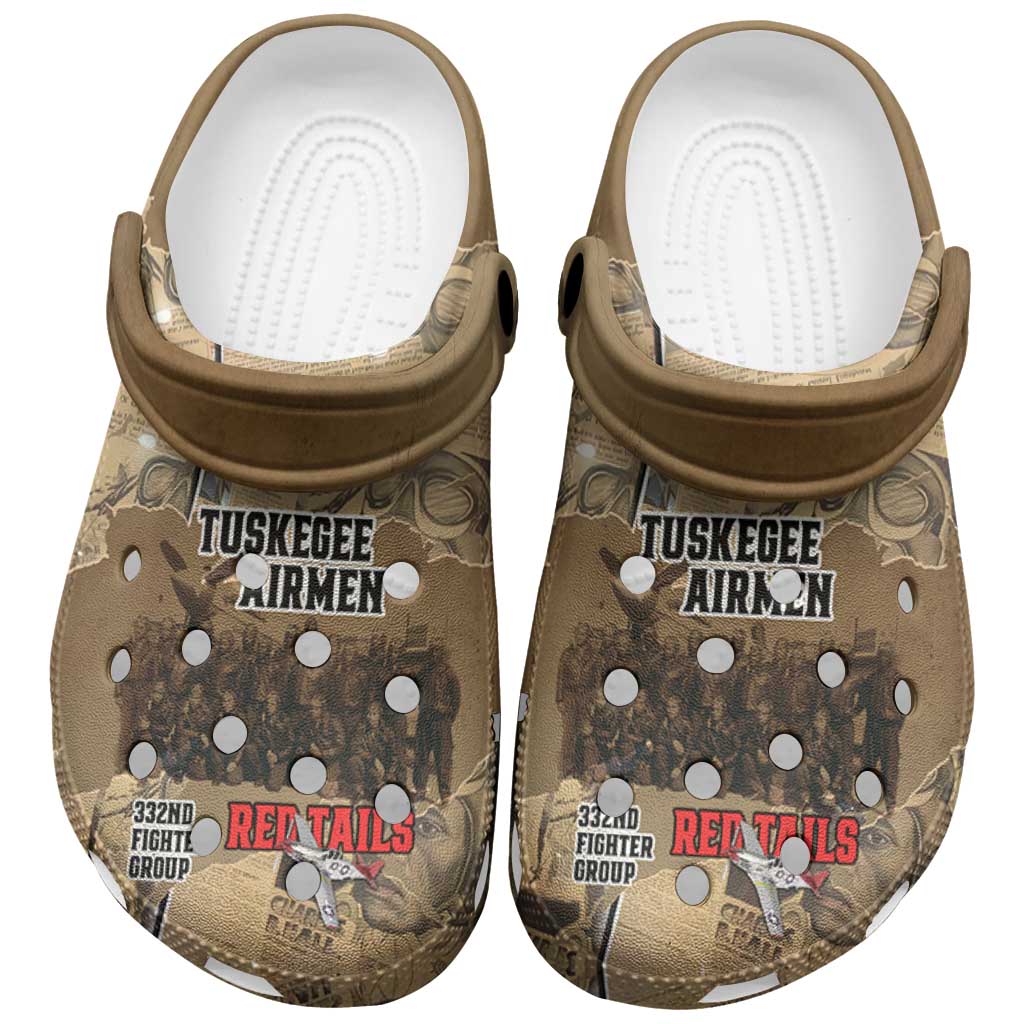Tuskegee Airmen  Red Tails Tribute Clogs Shoes Black History Air Force - African Pride