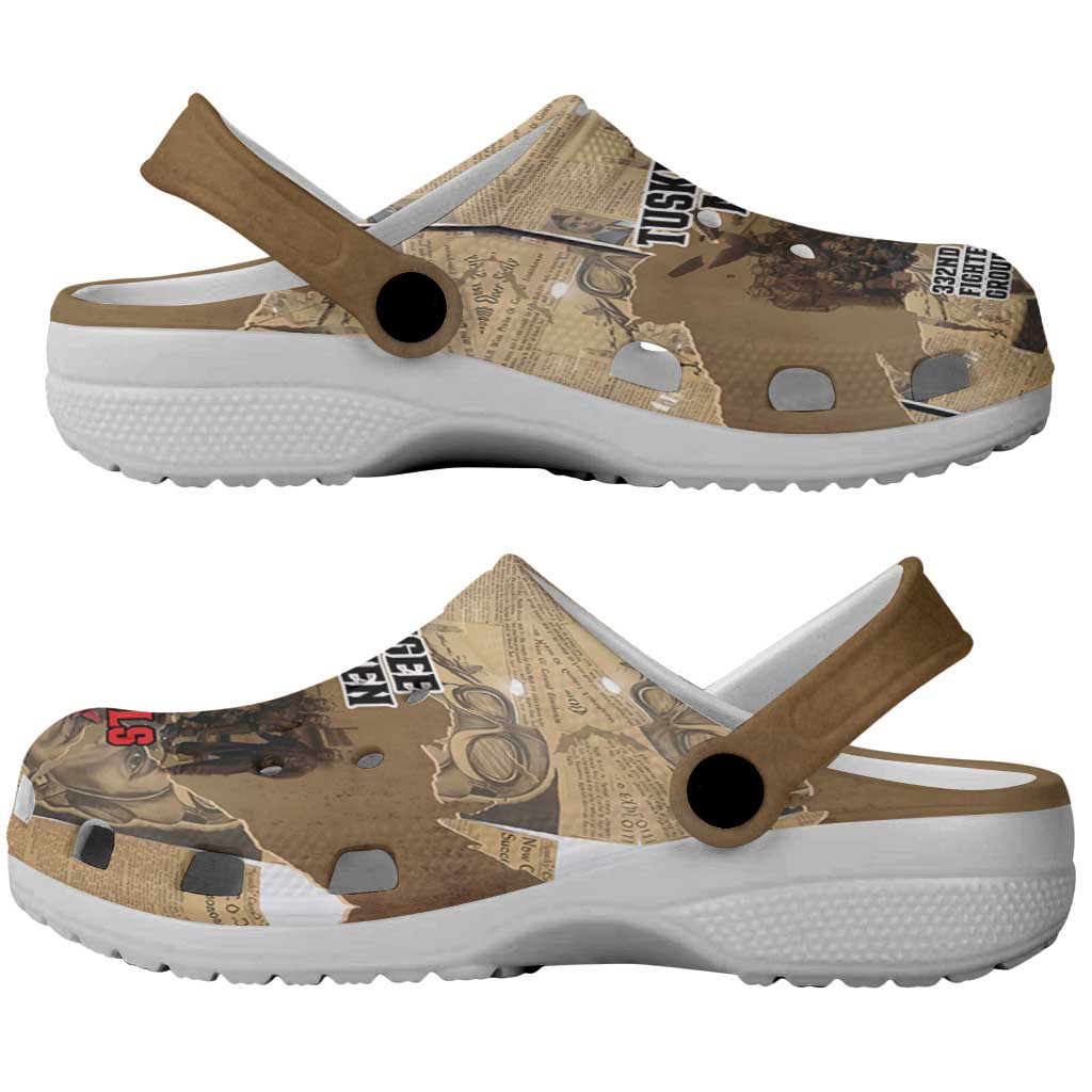Tuskegee Airmen  Red Tails Tribute Clogs Shoes Black History Air Force - African Pride
