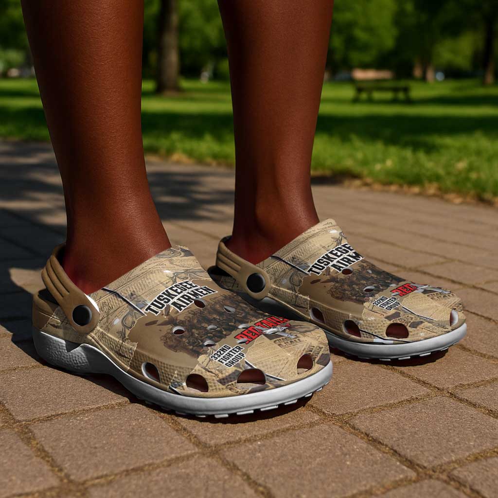 Tuskegee Airmen  Red Tails Tribute Clogs Shoes Black History Air Force - African Pride