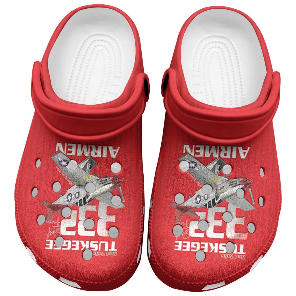 Tuskegee Red Tails Airmen Clogs Shoes 332nd Fighter Group - Red - African Pride
