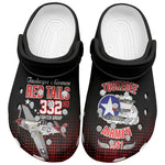 Tuskegee Red Tails Airmen WWII Tribute Clogs Shoes 332nd Fighter Group - Black - African Pride