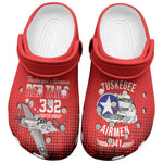 Tuskegee Red Tails Airmen WWII Tribute Clogs Shoes 332nd Fighter Group - Red - African Pride