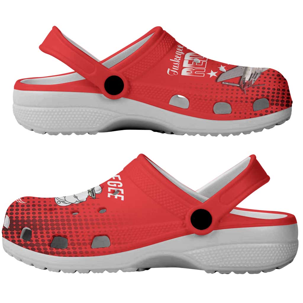 Tuskegee Red Tails Airmen WWII Tribute Clogs Shoes 332nd Fighter Group - Red - African Pride