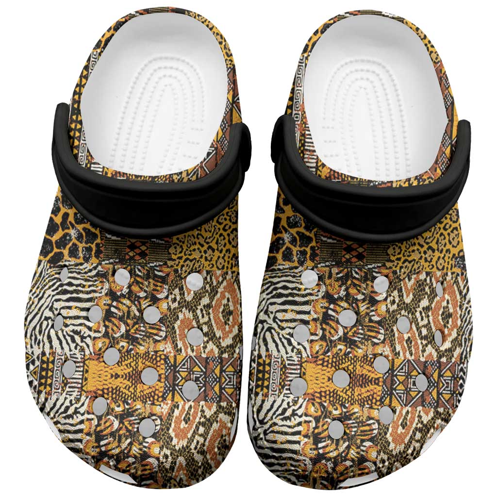 Wild Animal Skins Clogs Shoes African Tribal Pattern - African Pride