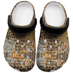 Wild Animal Skins Clogs Shoes African Tribal Pattern - African Pride