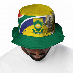 World Cricket South Africa Bucket Hat Protea Flower Come On Proteas!