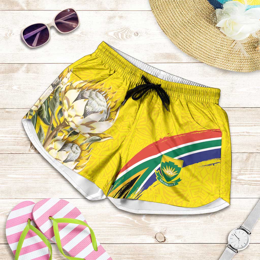 World Cricket South Africa Shorts for Women Protea Flower Come On Proteas!