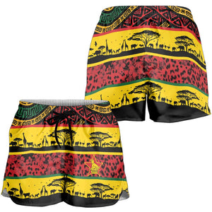 World Cricket Zimbabwe Shorts for Women Zimbabwe Bird Go Chevrons!